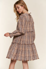 Load image into Gallery viewer, And The Why Washed Frayed Tiered Plaid Dress