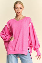 Load image into Gallery viewer, Davi &amp; Dani Side Slit High-Low Lantern Sleeve Knit Top