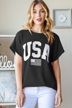 Load image into Gallery viewer, Heimish USA Graphic Short Sleeve Ribbed Top