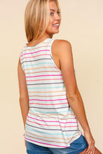 Load image into Gallery viewer, Haptics Round Neck Striped Knit Tank