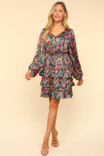 Load image into Gallery viewer, Haptics V-Neck Satin Floral Layered Dress