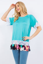 Load image into Gallery viewer, Celeste Lace Trim Short Sleeve Top