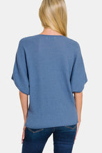 Load image into Gallery viewer, Zenana V-Neck Short Sleeve Dolman Sweater