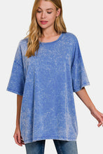 Load image into Gallery viewer, Zenana Washed Round Neck Drop Shoulder Oversized T-Shirt