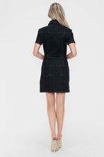 Load image into Gallery viewer, bytos Embellished Button Down Short Sleeve Denim Dress