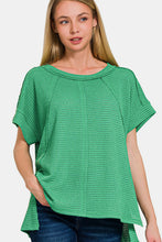 Load image into Gallery viewer, Zenana Waffle Exposed-Seam Short Sleeve T-Shirt