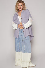 Load image into Gallery viewer, POL Openwork Lantern Sleeve Button Down Gauze Shirt