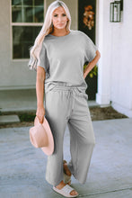 Load image into Gallery viewer, Double Take Texture Short Sleeve Top and Pants Set