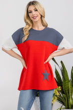 Load image into Gallery viewer, Celeste Ribbed Star Color Block T-Shirt