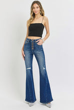 Load image into Gallery viewer, RISEN Distressed Button-Fly Flare Jeans