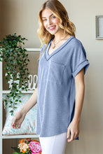 Load image into Gallery viewer, Heimish Front Pocket Short Sleeve Ribbed Top