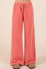Load image into Gallery viewer, Mittoshop Mineral Wash French Terry Drawstring Wide Leg Pants