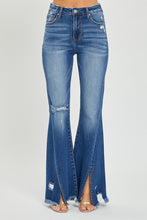 Load image into Gallery viewer, RISEN High Rise Front Slit Frayed Hem Flare Jeans