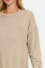 Load image into Gallery viewer, Zenana Washed Round Neck Dropped Shoulder Sweatshirt