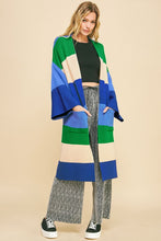 Load image into Gallery viewer, Davi &amp; Dani Color Block Kimono Sleeve Open Front Cardigan