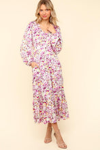 Load image into Gallery viewer, Haptics Floral V-Neck Long Sleeve Dress with Side Pockets