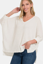 Load image into Gallery viewer, Zenana Round Neck High-Low Slit Knit Top