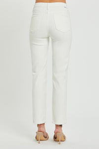 RISEN Mid-Rise Tummy Control Straight Jeans