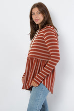 Load image into Gallery viewer, Be Stage Drawstring Striped Babydoll Hoodie