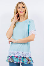 Load image into Gallery viewer, Celeste Lace Trim Short Sleeve Top