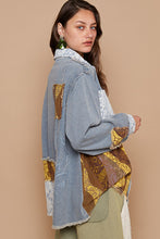 Load image into Gallery viewer, POL Raw Hem Twill Contrast Button Up Shacket