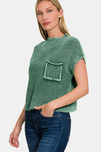 Load image into Gallery viewer, Zenana Washed Mock Neck Short Sleeve Cropped Sweater