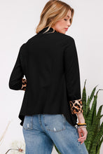Load image into Gallery viewer, Celeste Rolled Leopard Cuff Open Front Blazer