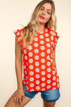 Load image into Gallery viewer, Haptics Round Neck Ruffled Floral Contrast Knit Top