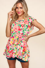 Load image into Gallery viewer, Haptics Floral Peplum Babydoll Blouse