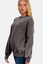 Load image into Gallery viewer, Zenana Acid Wash Fleece Long Sleeve Sweatshirt