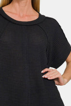 Load image into Gallery viewer, Zenana Waffle Exposed-Seam Short Sleeve T-Shirt