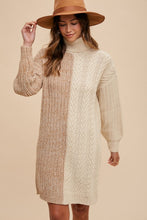 Load image into Gallery viewer, Annie Wear Color Block Turtleneck Sweater Dress