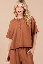 Load image into Gallery viewer, Ces Femme Half Button Half Sleeve Top and Pants Set