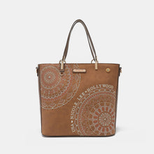 Load image into Gallery viewer, Nicole Lee USA Metallic Stitching Embroidery Inlaid Rhinestone Tote Bag