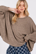 Load image into Gallery viewer, SAGE + FIG Round Neck Batwing Sleeve Oversize Top