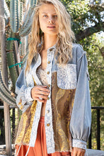 Load image into Gallery viewer, POL Raw Hem Twill Contrast Button Up Shacket