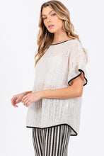 Load image into Gallery viewer, GeeGee Contrast Trim Short Sleeve Knit Cover Up