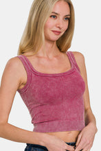 Load image into Gallery viewer, Zenana Washed Ribbed Scoop Neck Wide Strap Tank