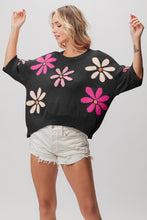 Load image into Gallery viewer, BiBi Floral Pattern Cropped Sweater