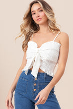 Load image into Gallery viewer, BiBi Ruffled Smocked Ribbon Detail Cami