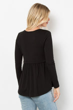 Load image into Gallery viewer, Be Stage Texture Babydoll Round Neck Long Sleeve Knit Top