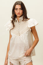 Load image into Gallery viewer, BiBi Half Button Collared Neck Short Sleeve Top