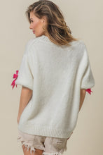 Load image into Gallery viewer, BiBi Sequin Bow Puff Sleeve Sweater