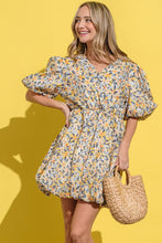 Load image into Gallery viewer, And The Why Floral Surplice Puff Sleeve Dress