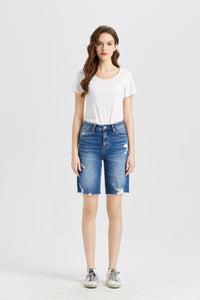 BAYEAS Super High Rise Denim Bermuda Shorts