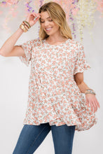 Load image into Gallery viewer, Celeste Floral Ruffled Short Sleeve Blouse