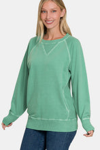 Load image into Gallery viewer, Zenana Pocketed Round Neck Long Sleeve Sweatshirt