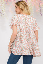 Load image into Gallery viewer, Celeste Floral Ruffled Short Sleeve Blouse