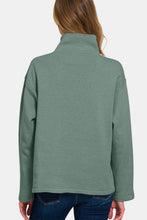 Load image into Gallery viewer, Zenana Turtleneck Half Snap Fleece Sweatshirt