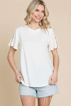 Load image into Gallery viewer, Culture Code Round Neck Crisscross Short Sleeve T-Shirt